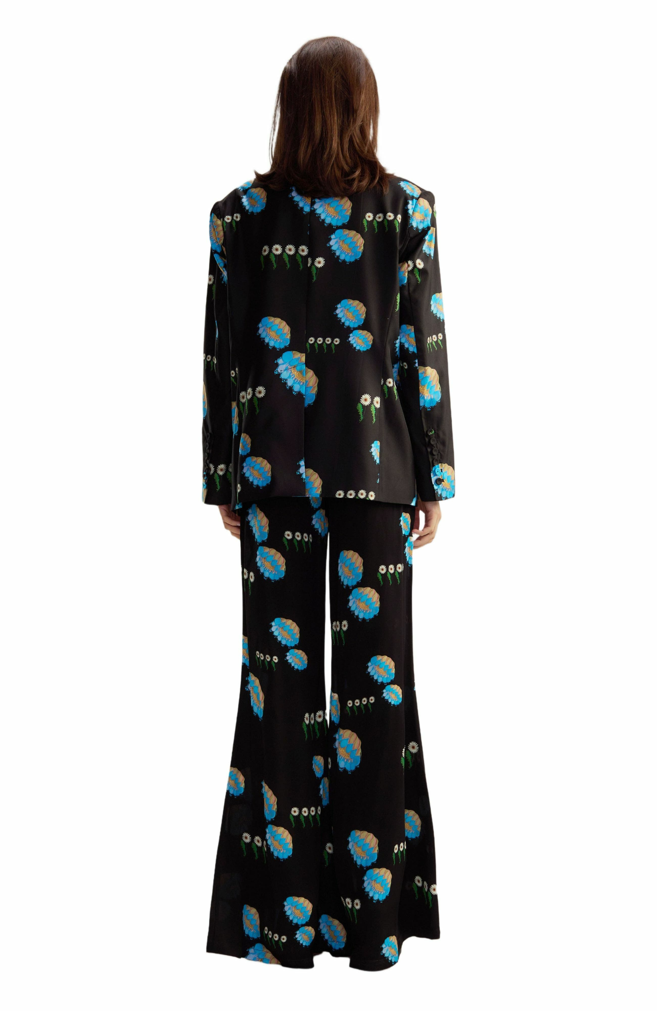 Cynthia Rowley Blake Flared Pants in Black Floral at Nordstrom - 3