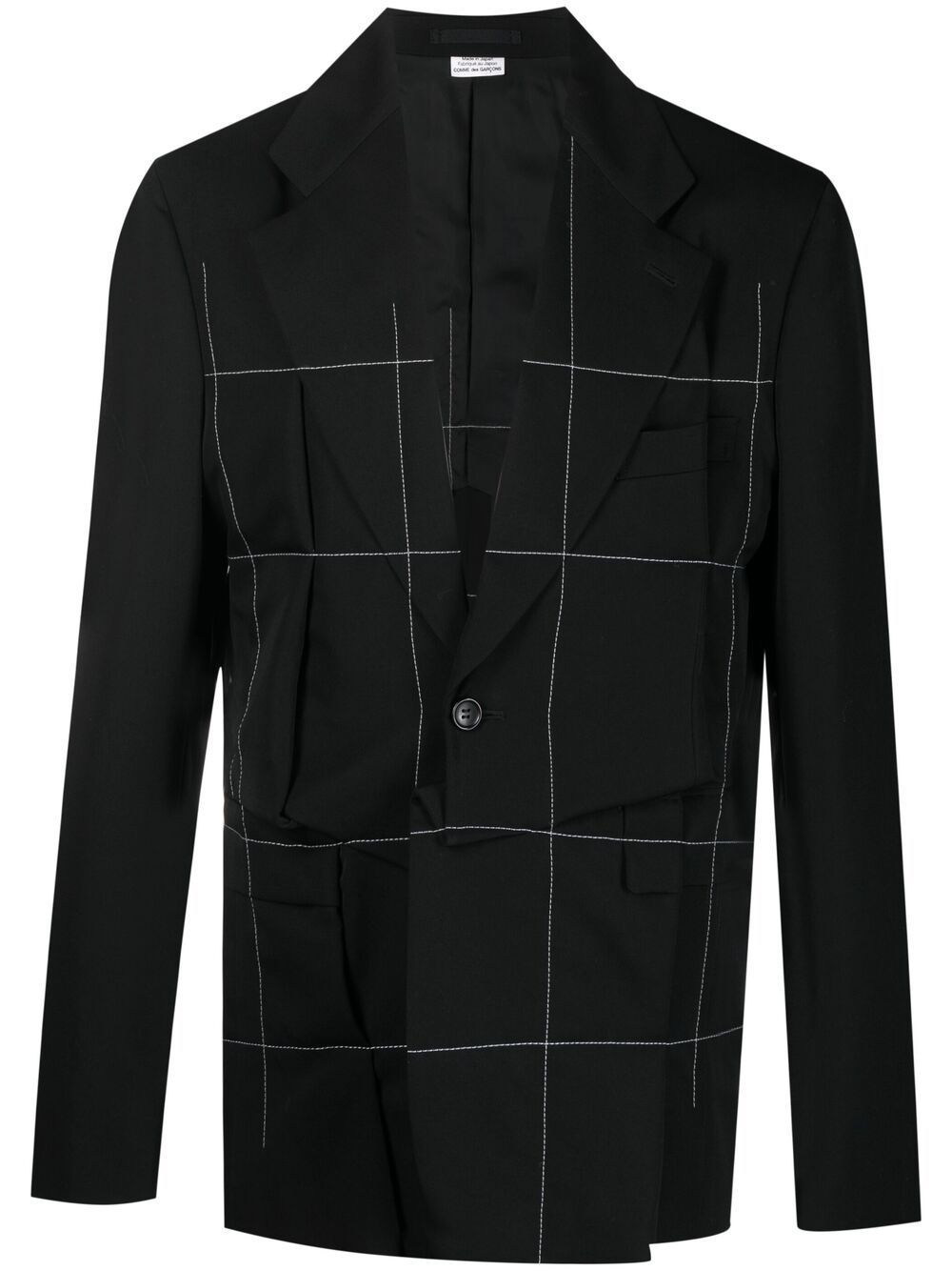contrast stitch asymmetric blazer - 1