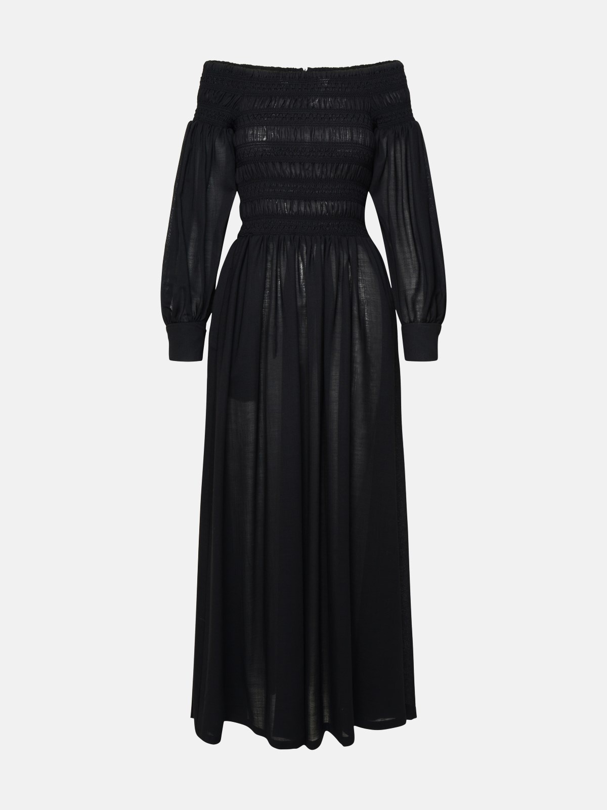 BLACK VIRGIN WOOL DRESS - 1