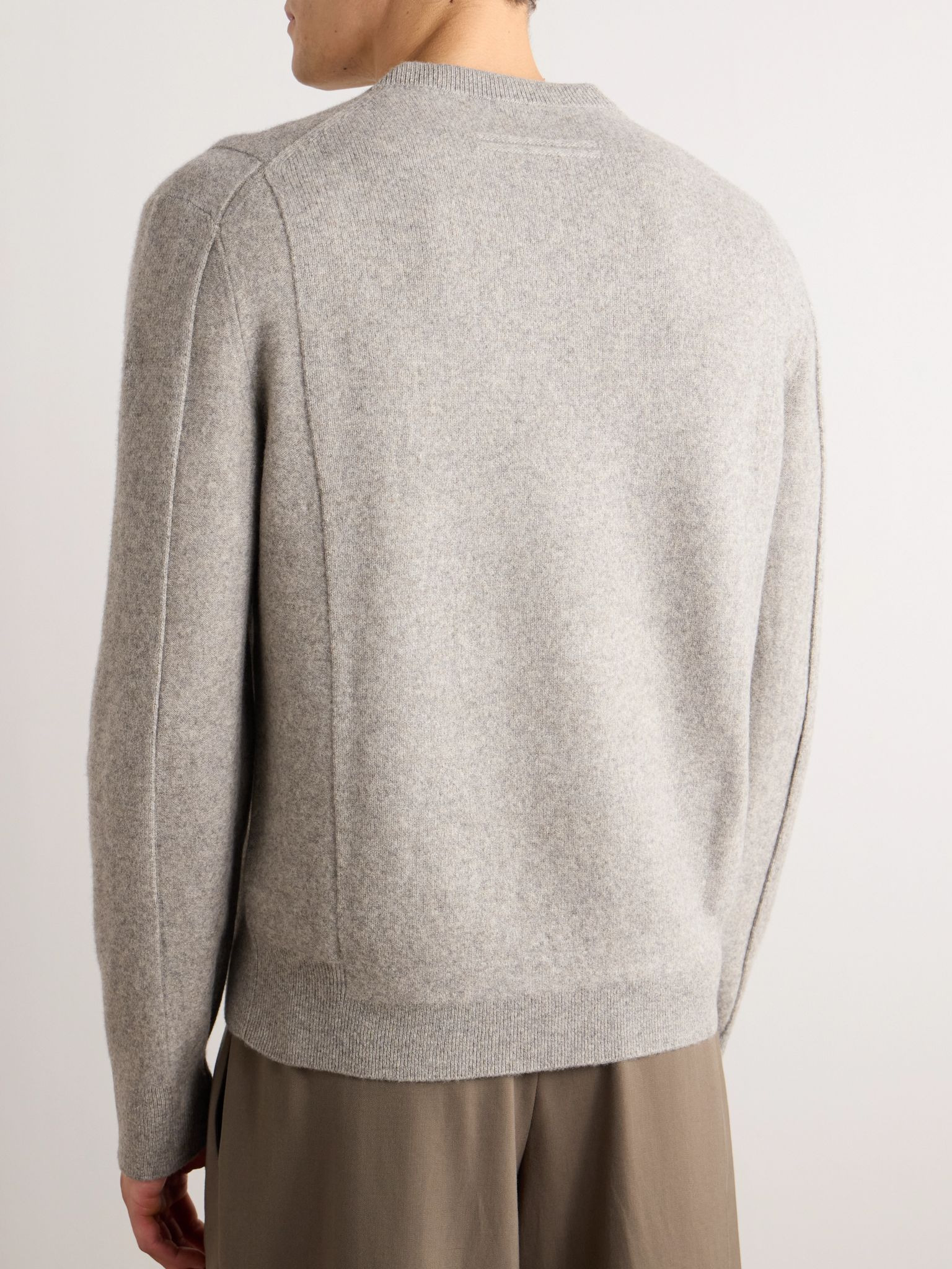 Wool and Cashmere-Blend Sweater Gray - 3