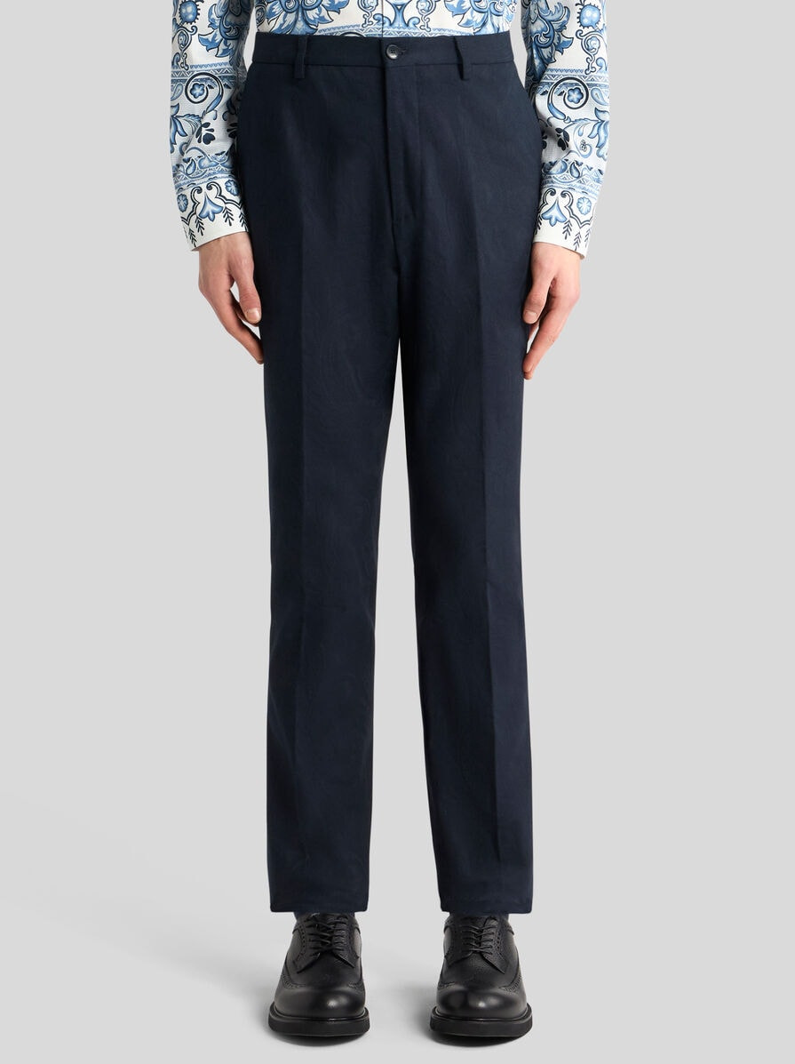 COTTON JACQUARD TROUSERS - 2