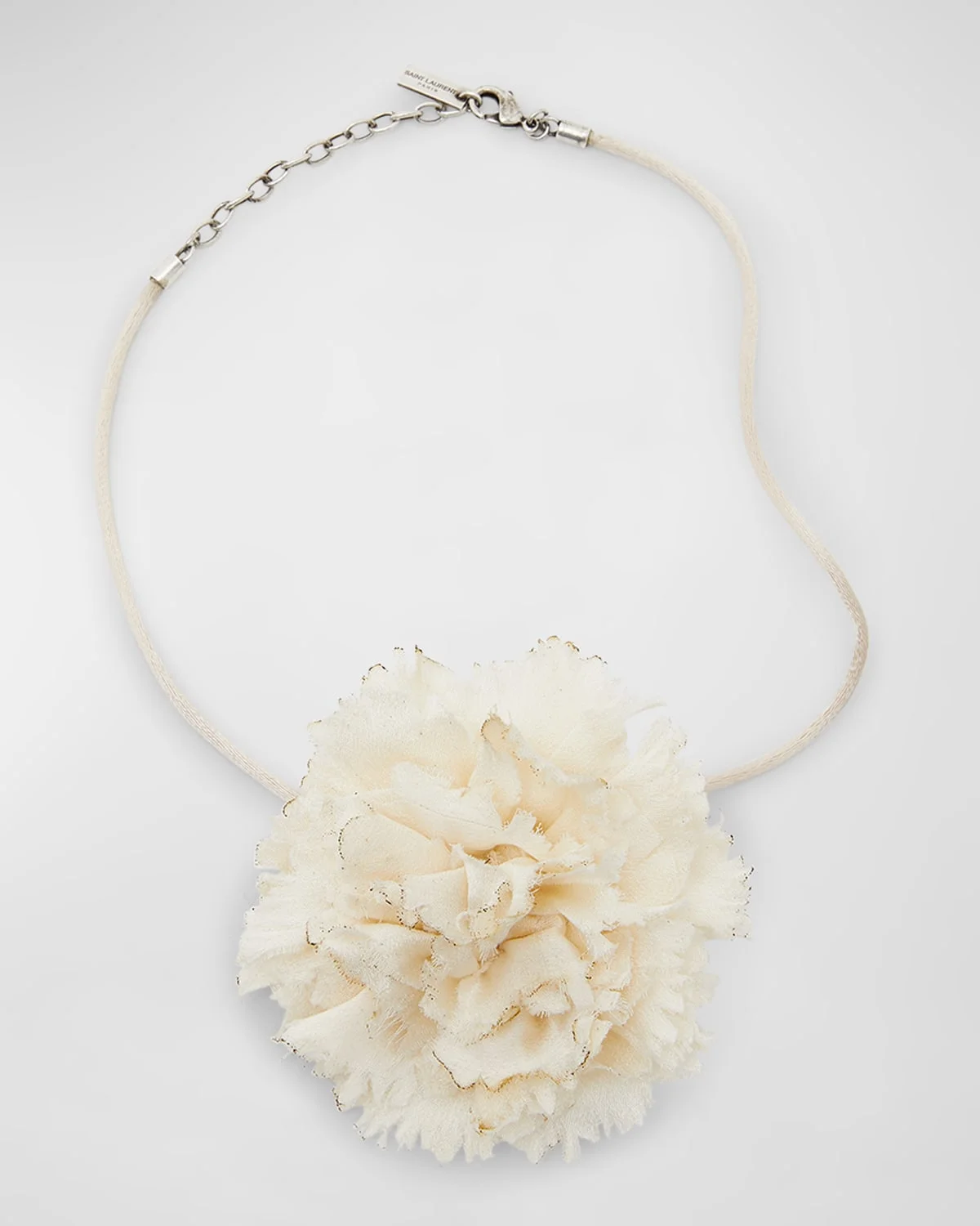 Crumpled White Flower Necklace - 1