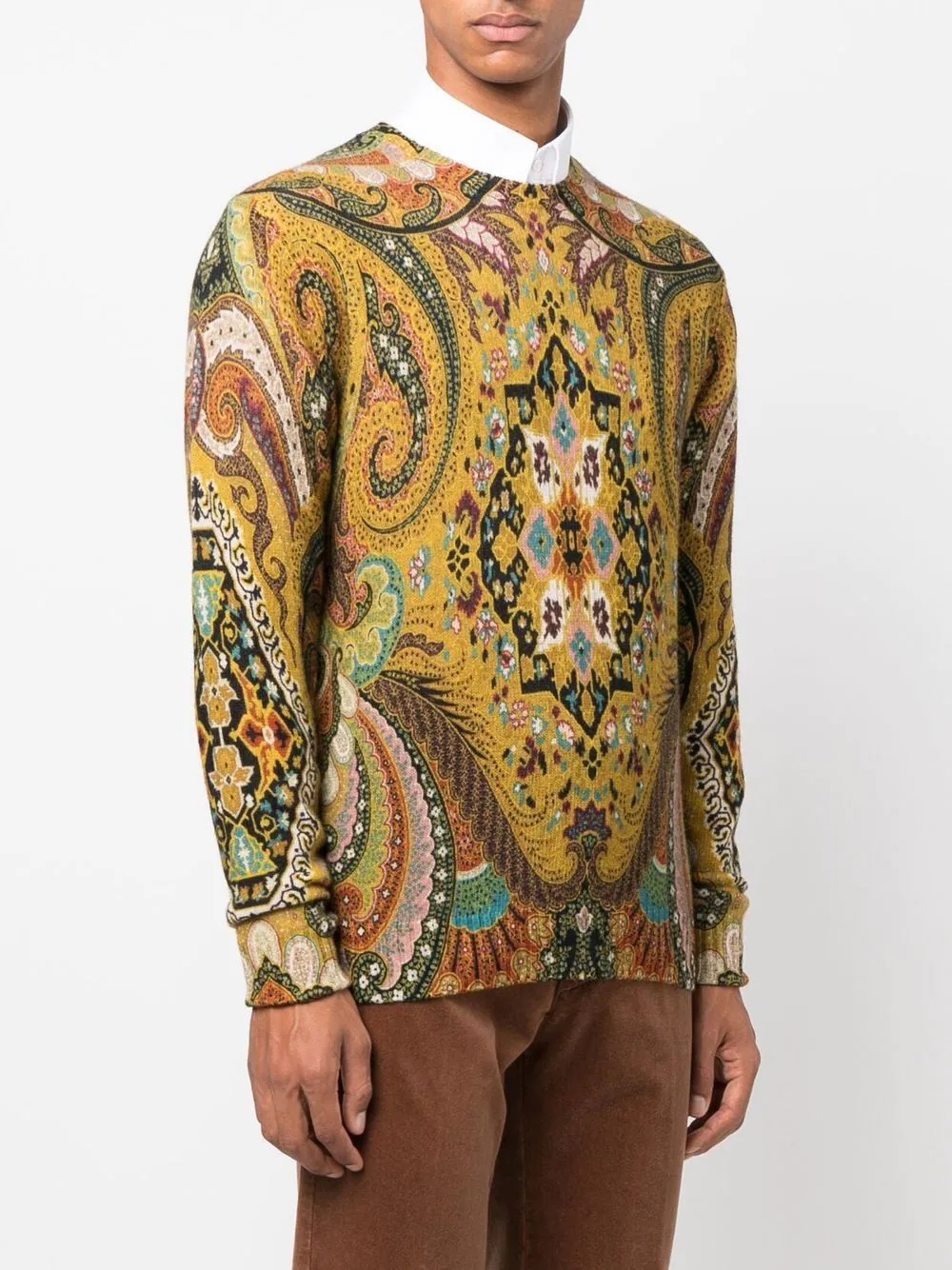 paisley-print wool jumper - 3