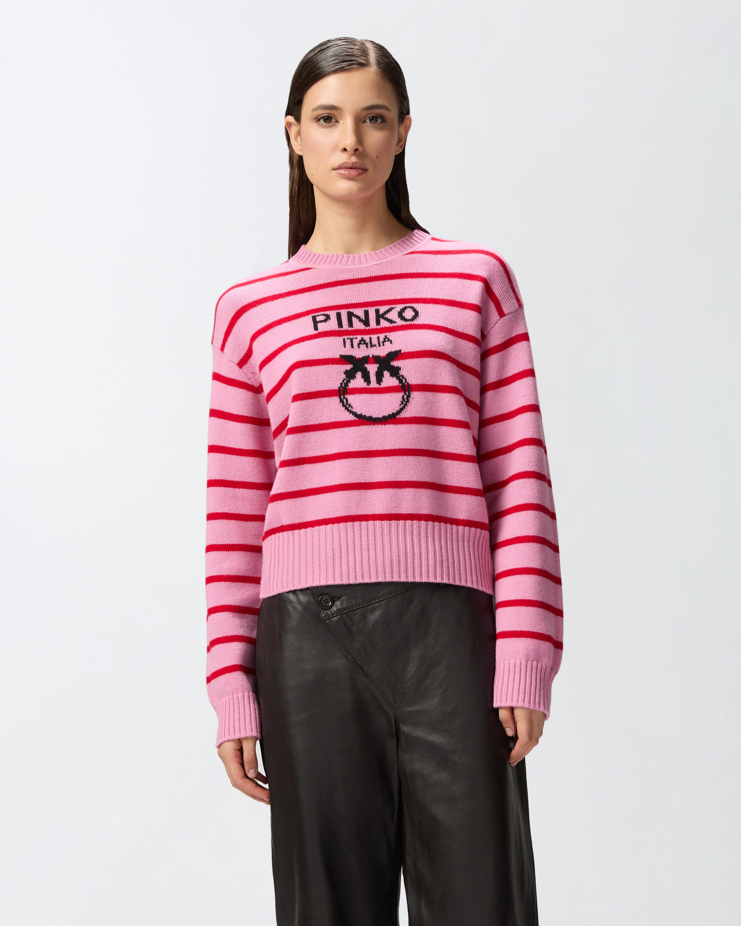 STRIPED SWEATER WITH LOGO - 2