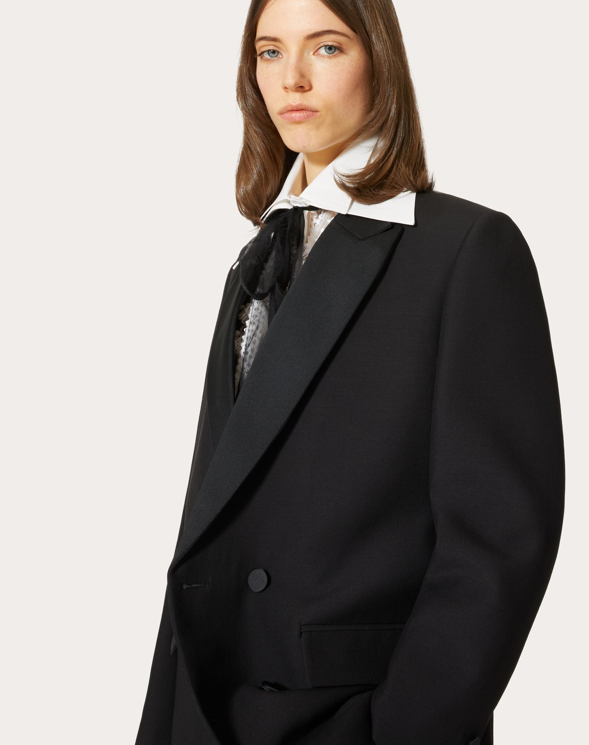 TUXEDO JACKET IN CREPE COUTURE - 5