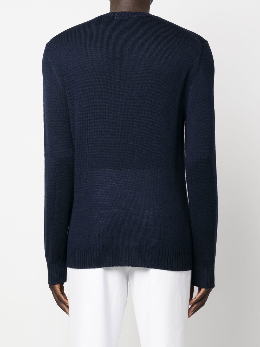 embroidered-logo crew neck jumper - 4