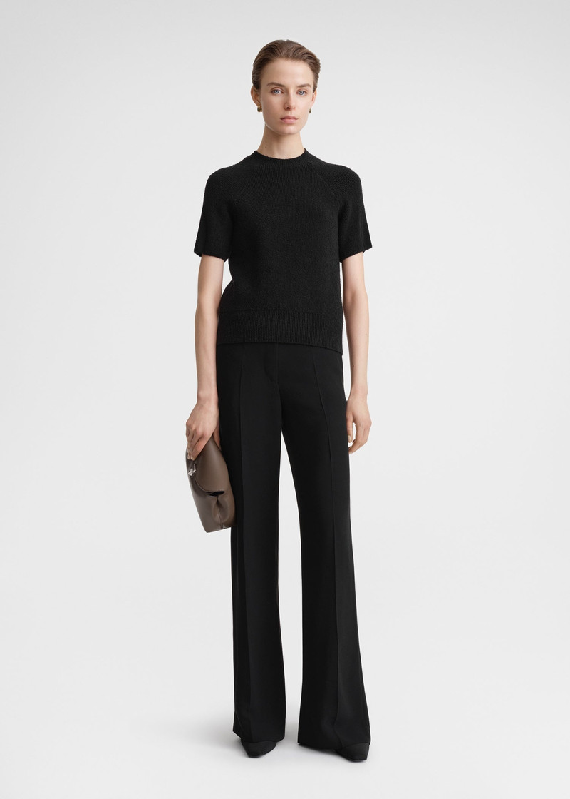 Totême Raglan-sleeve terry knit black outlook