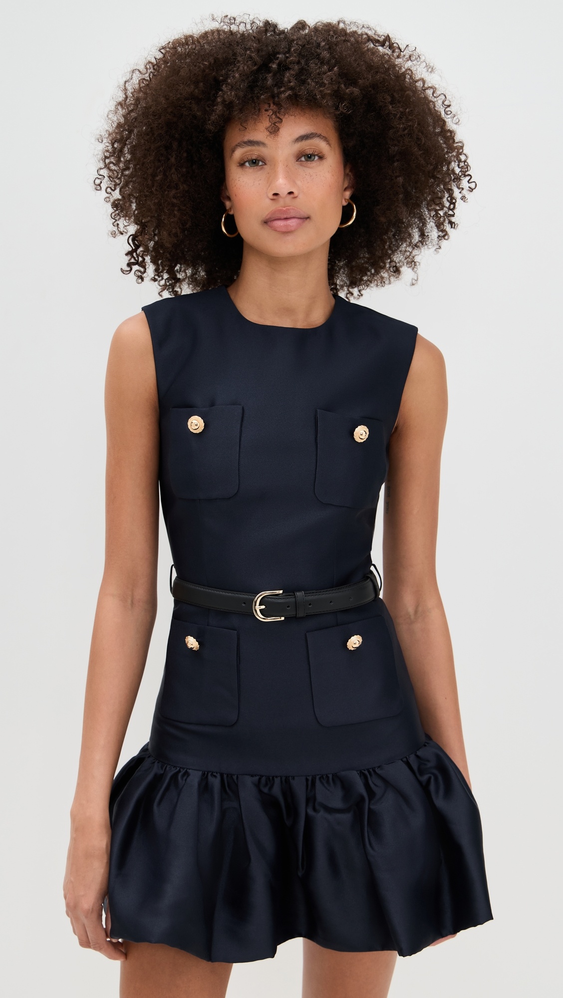 Navy Taffeta Mini Dress - 6