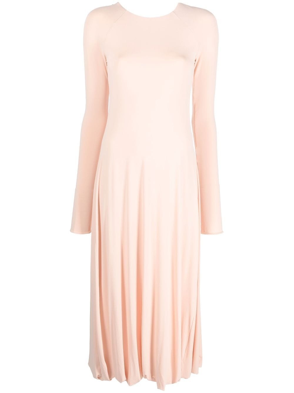 long-sleeved flared dress - 1