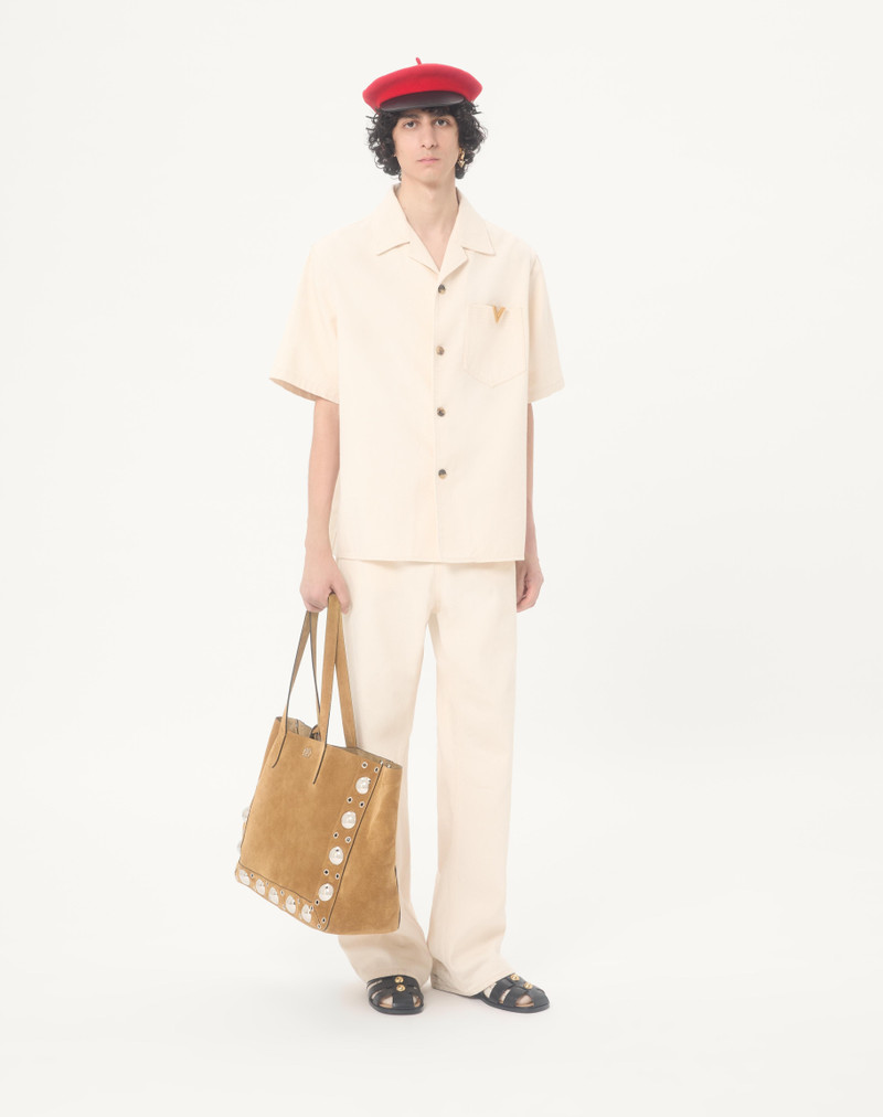 Valentino VALENTINO DENIM BOWLING SHIRT WITH VGOLD outlook