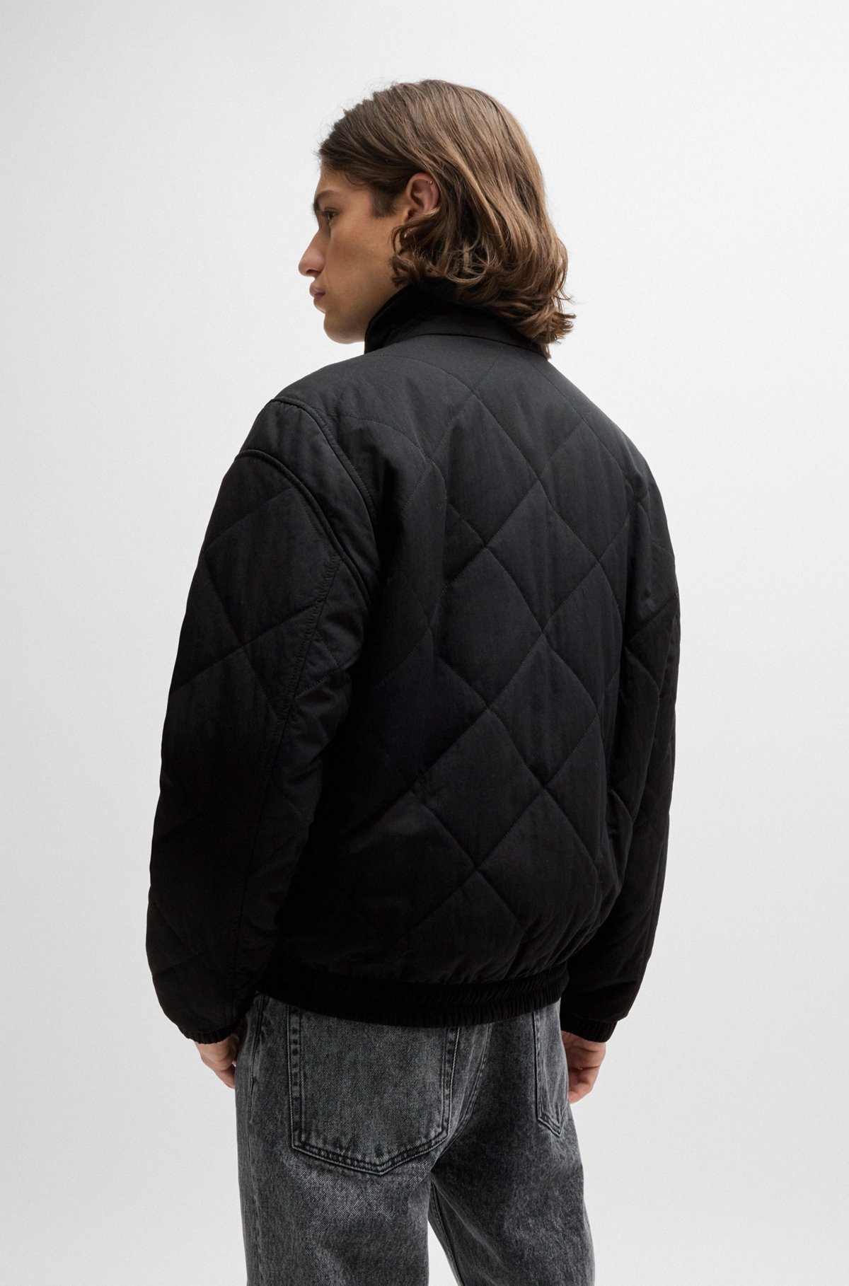 WATER-REPELLENT BOMBER JACKET WITH LOGO LABEL - 4