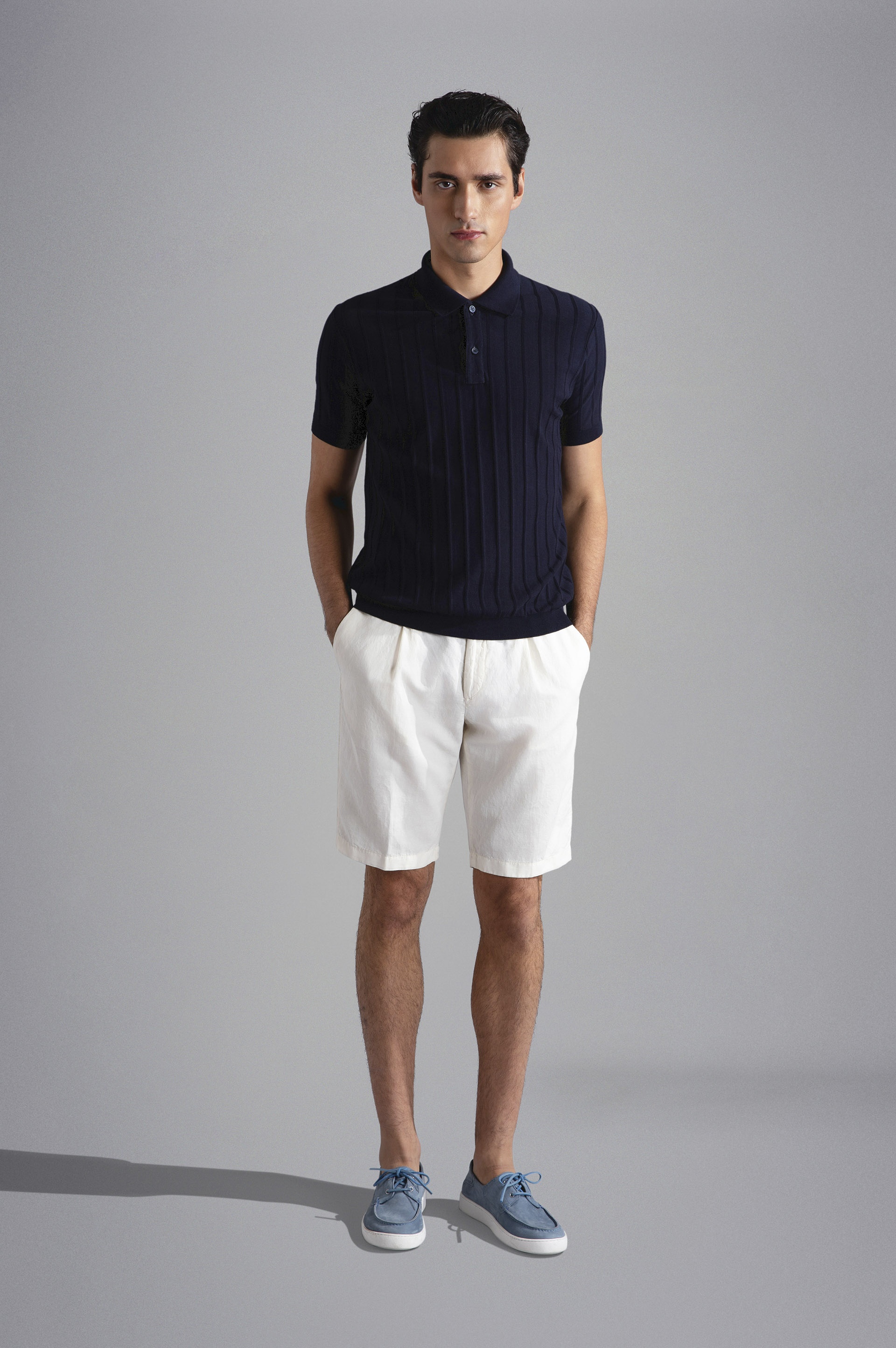 LINEN E COTTON BERMUDA SHORTS - 2