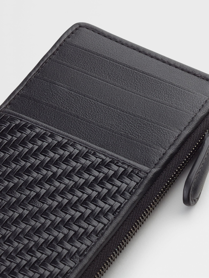 BLACK PELLETESSUTA™ ZIPPER CARD CASE 10 CC 5