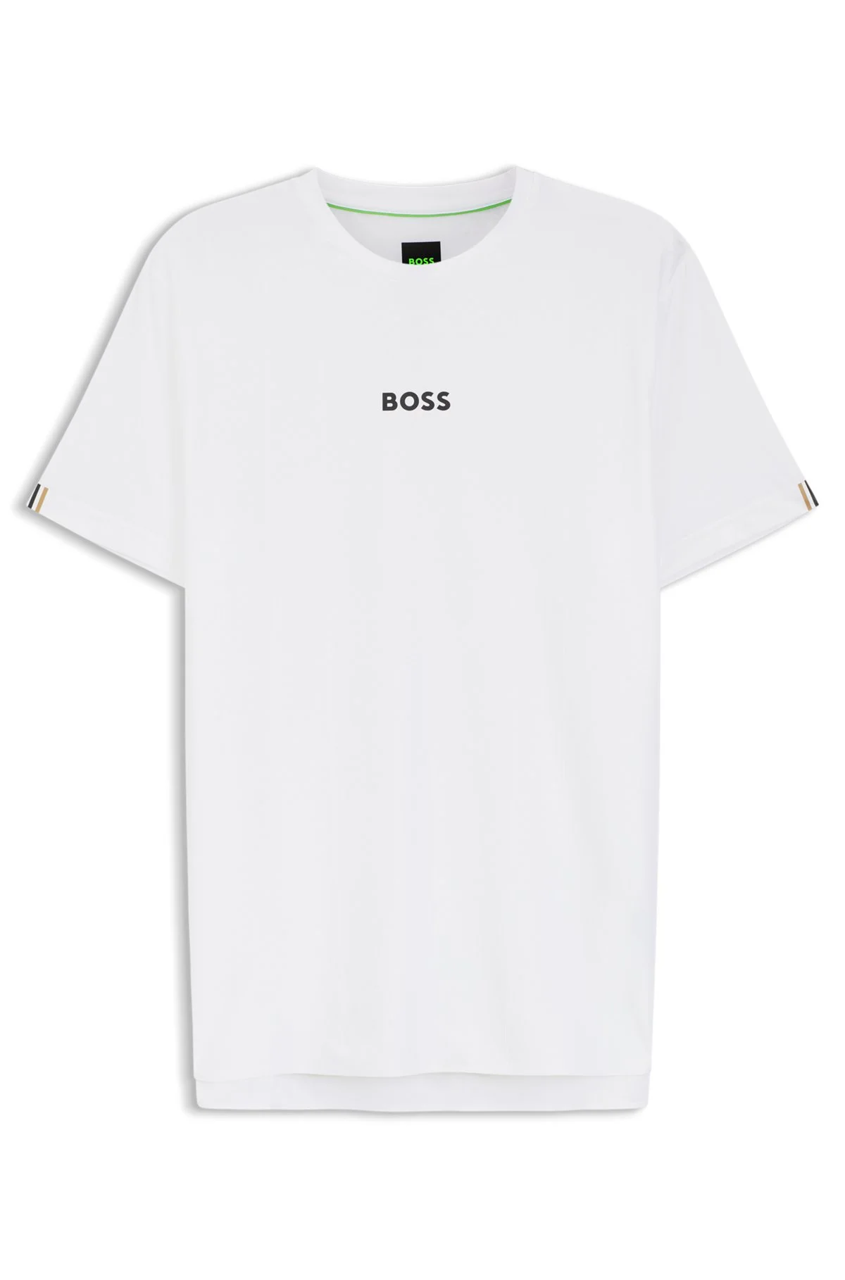 ACTIVE JACQUARD-STRIPE SLIM-FIT T-SHIRT WITH LOGO PRINT - 1