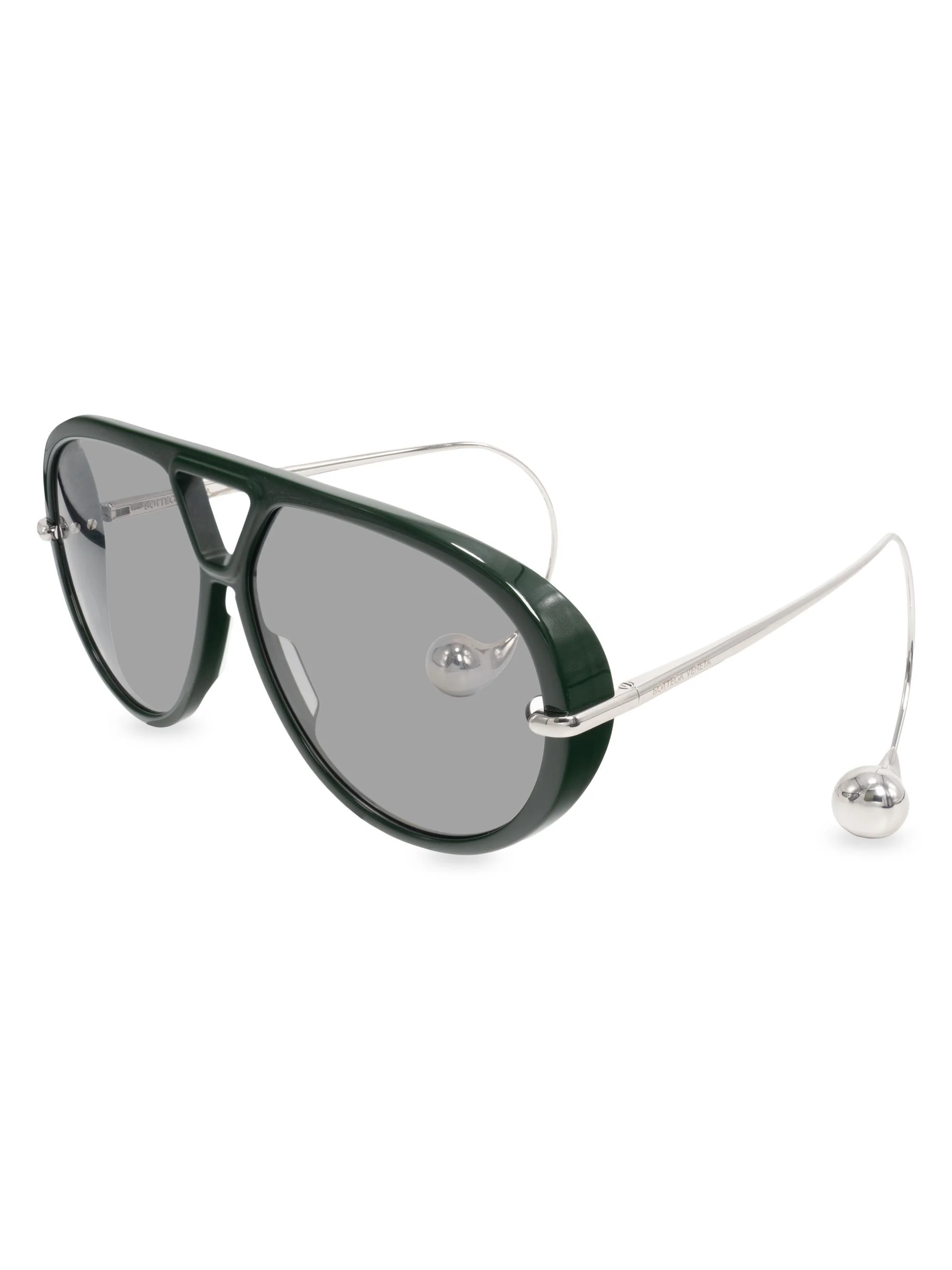 Women's Drop 63MM Aviator Sunglasses - Green Light Grey - 1