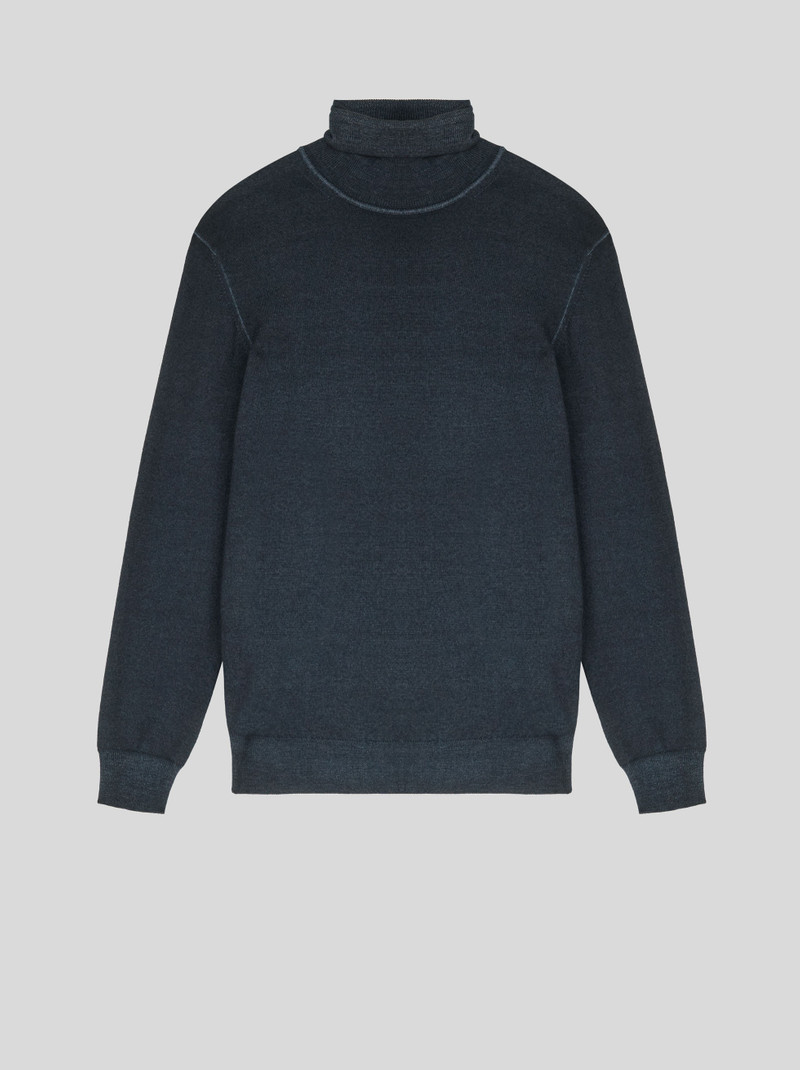 POLO NECK WOOL JUMPER WITH PEGASO 1