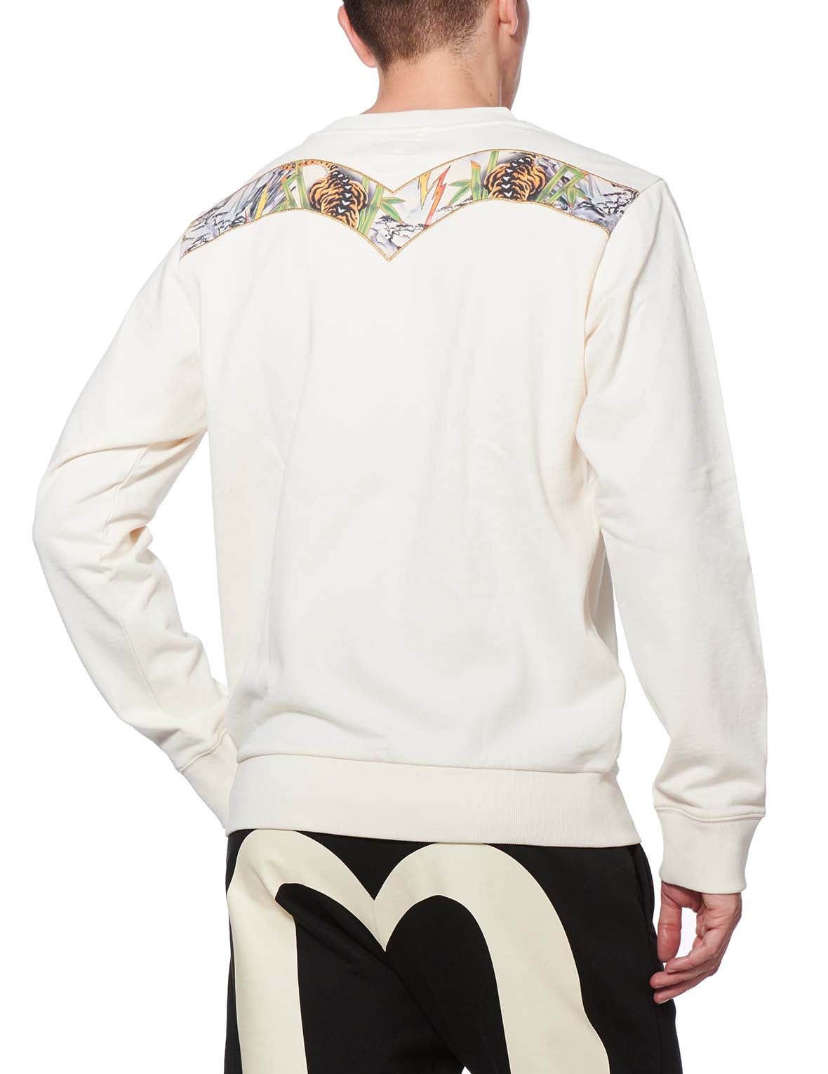 Sweatshirt with Allover Tiger Ink Wash Painting Kamon and Daicock Print - 8