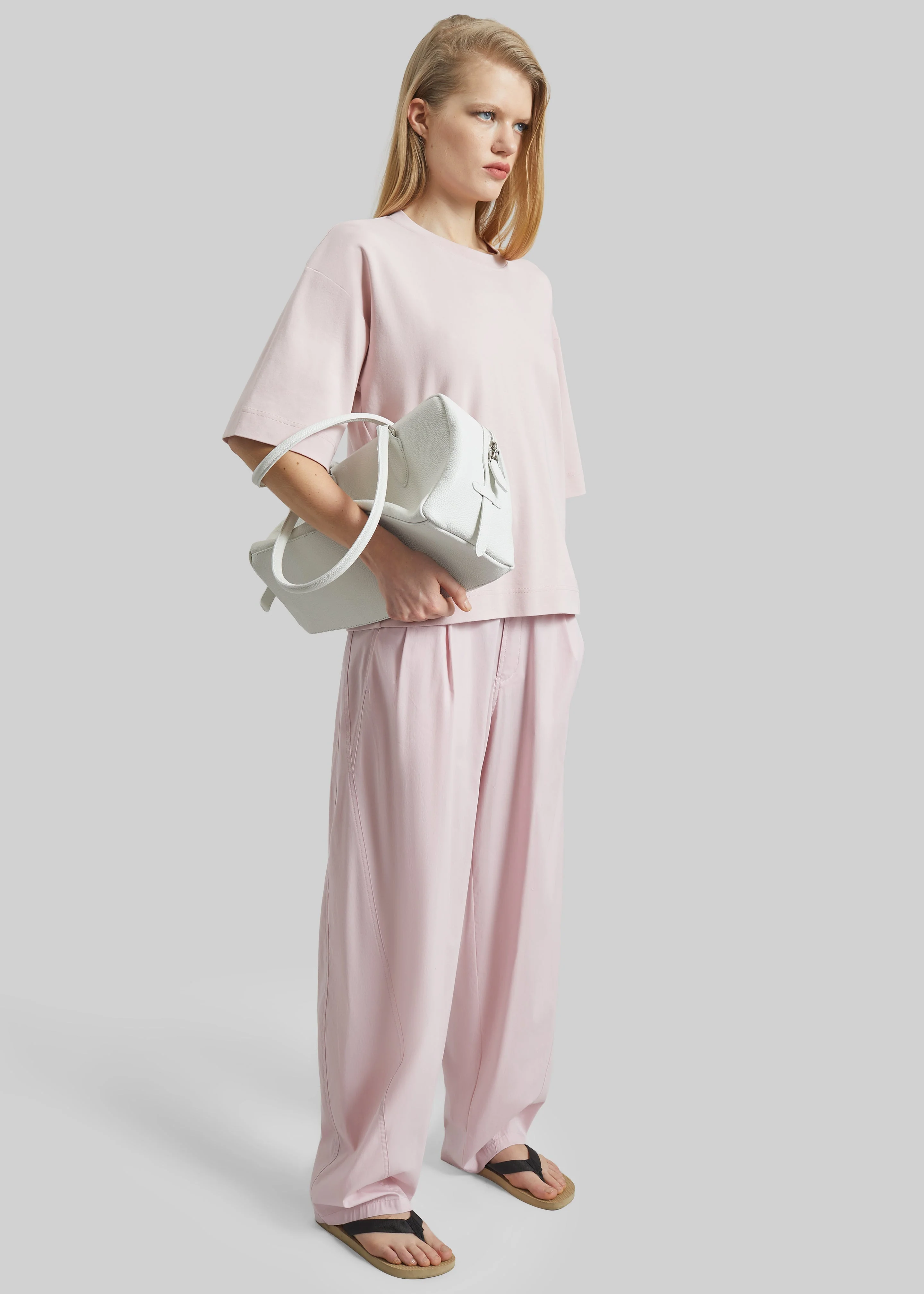 Darkpark Phebe Light Cotton Popeline Wide-Leg Pants - Pink - 1