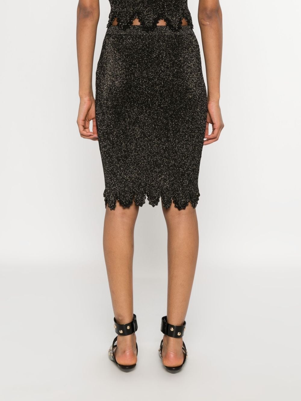 scallop knitted midi skirt - 4