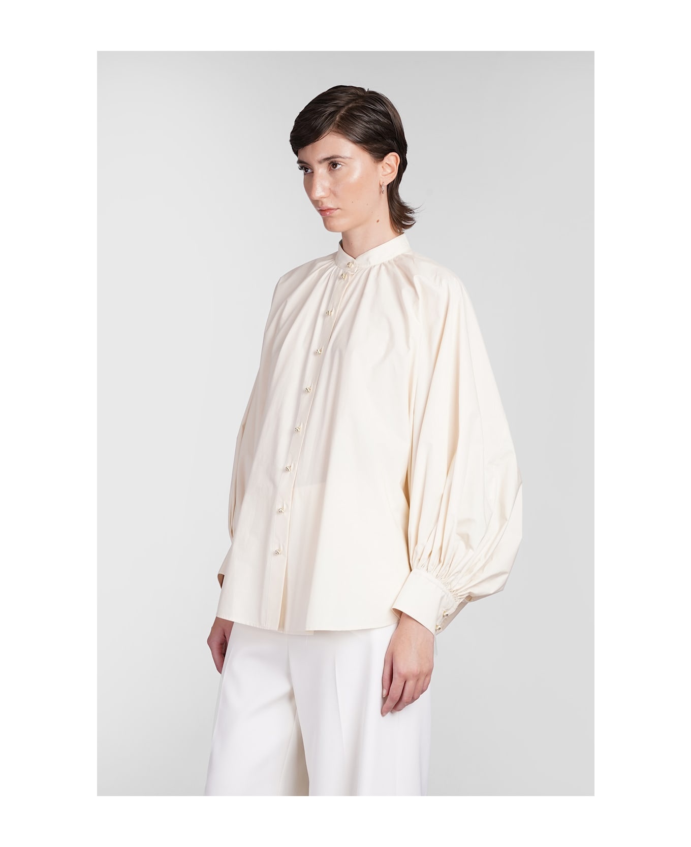 Shirt In Beige Cotton - 4