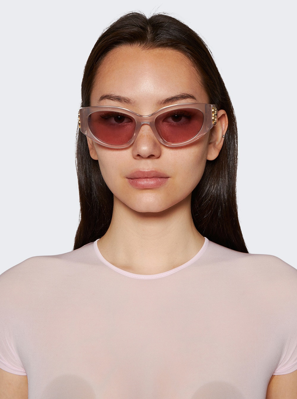 Bossy Round Af Sunglasses Shiny Opal Off White - 2