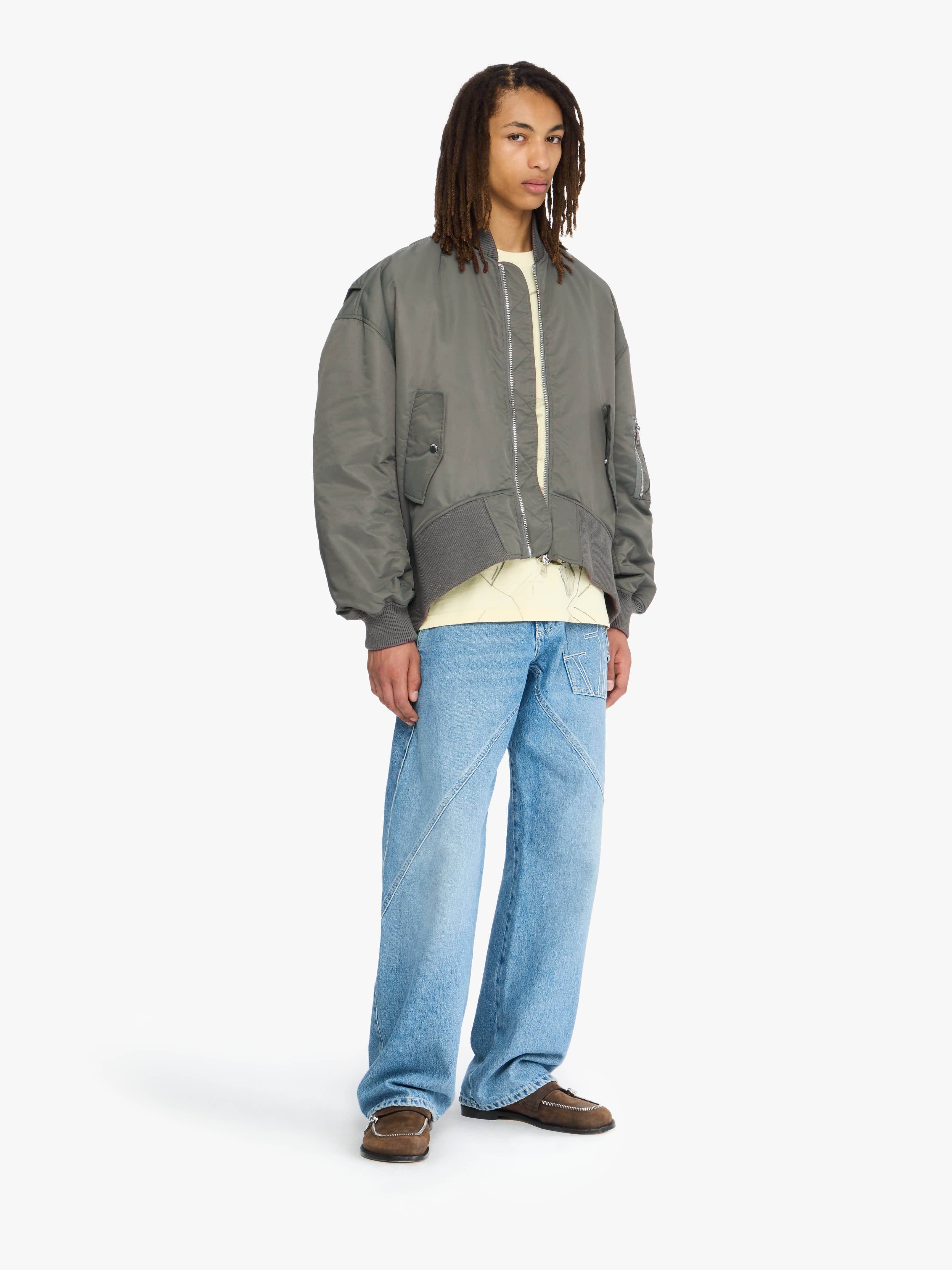 OVERSIZED CURVED HEM BOMBER JACKET - 2