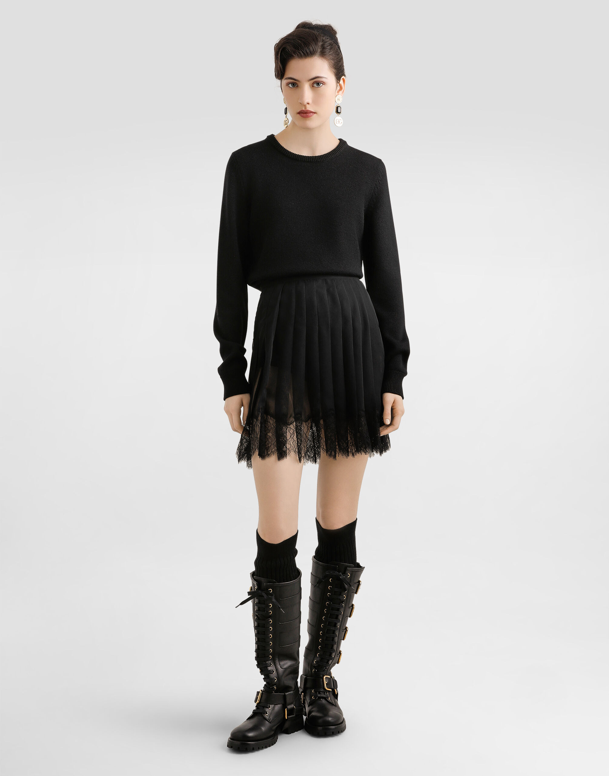 Pleated chiffon short skirt - 2