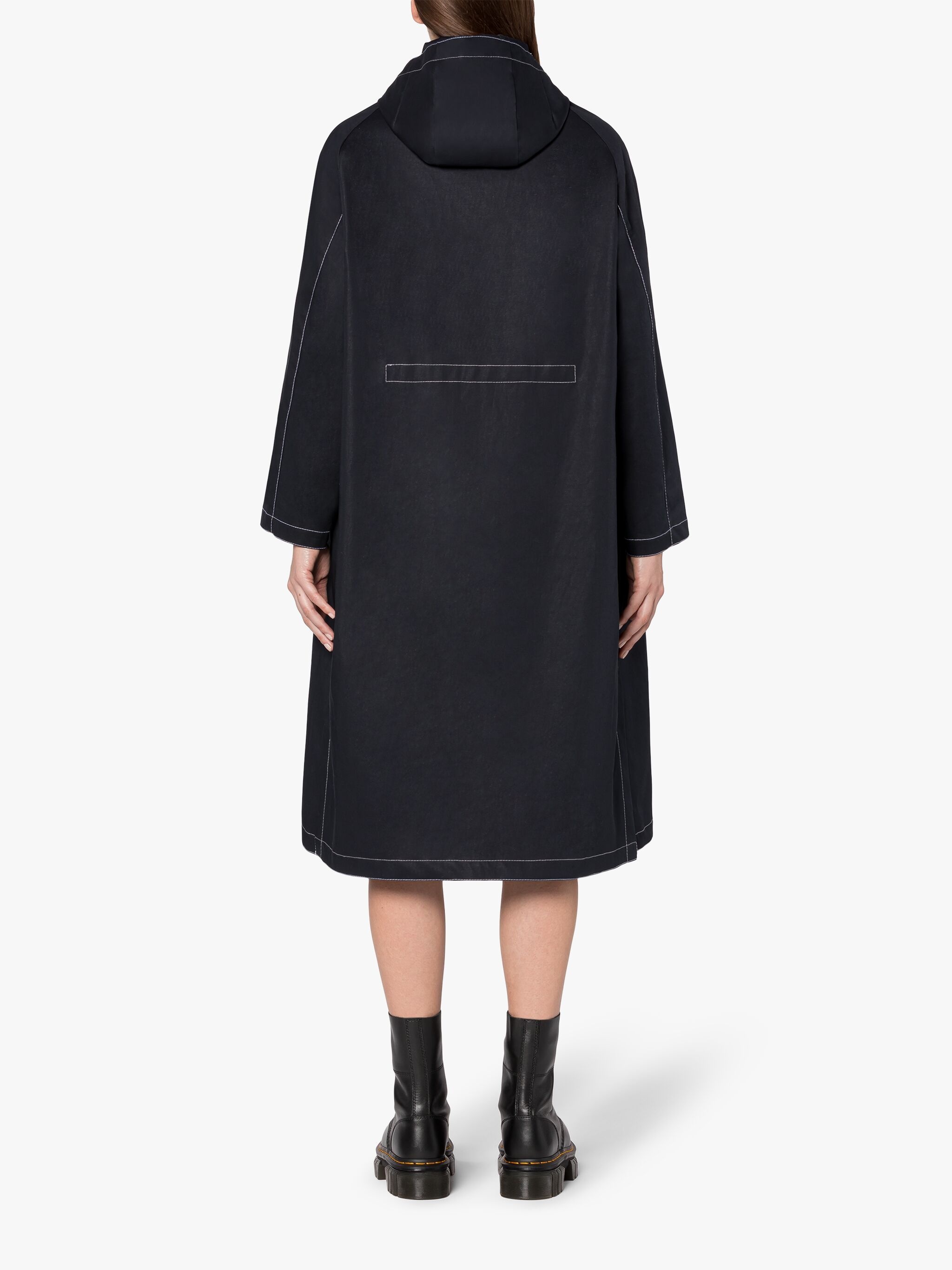 ALOE NAVY RAINTEC COTTON HOODED COAT - 4