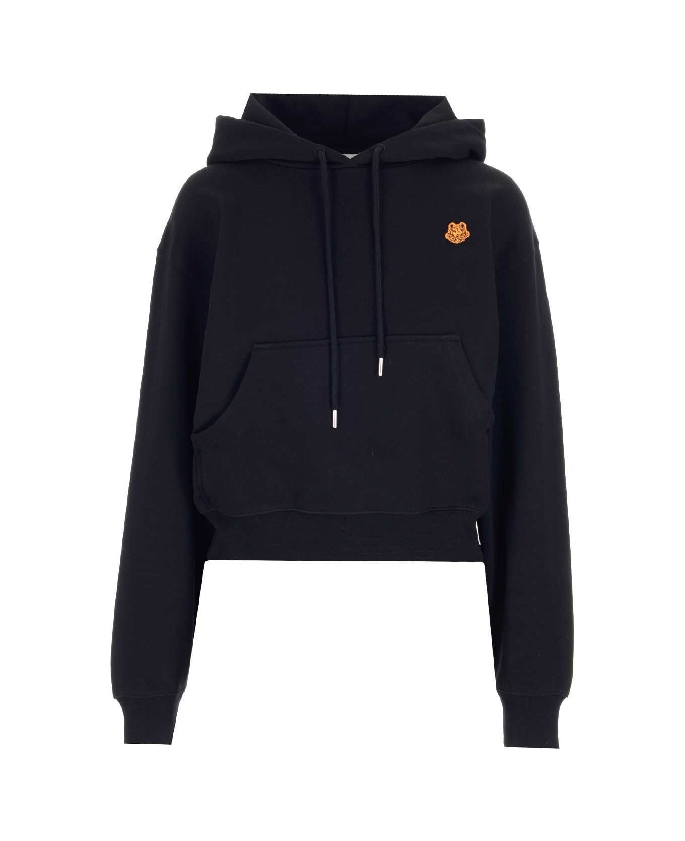 Tiger Crest Embroidered Drawstring Hoodie - 1