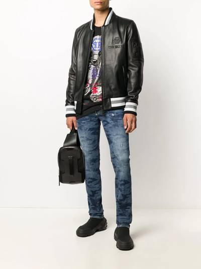 PHILIPP PLEIN outline skull bomber jacket outlook