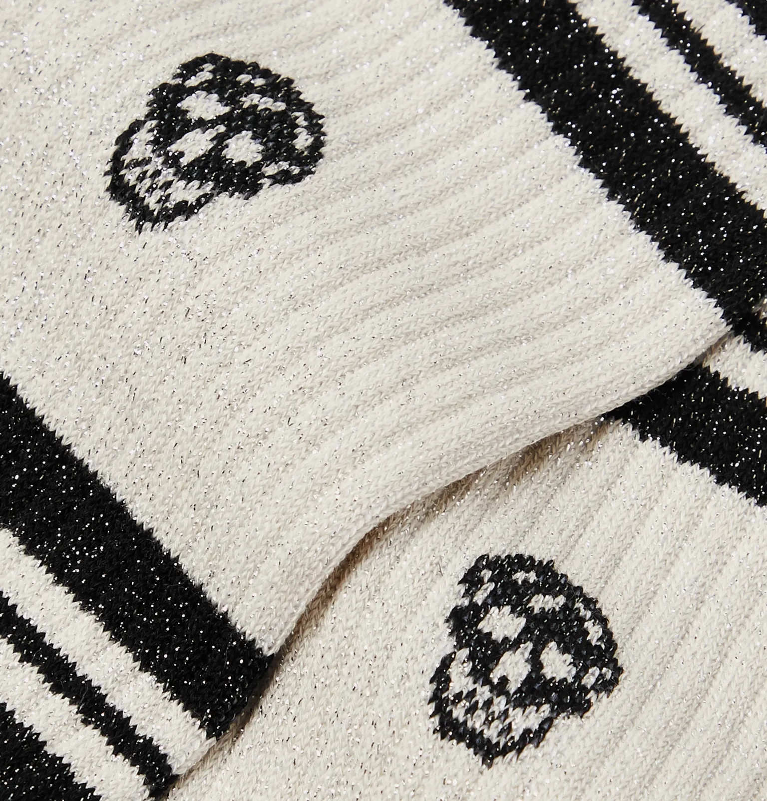 Logo-Intarsia Metallic Cotton-Blend Socks - 4