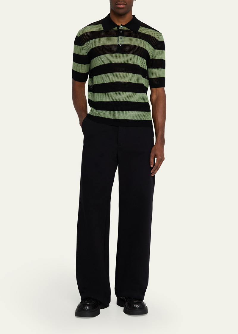 ZANKOV Men's Mesh Block Stripe Polo Shirt outlook
