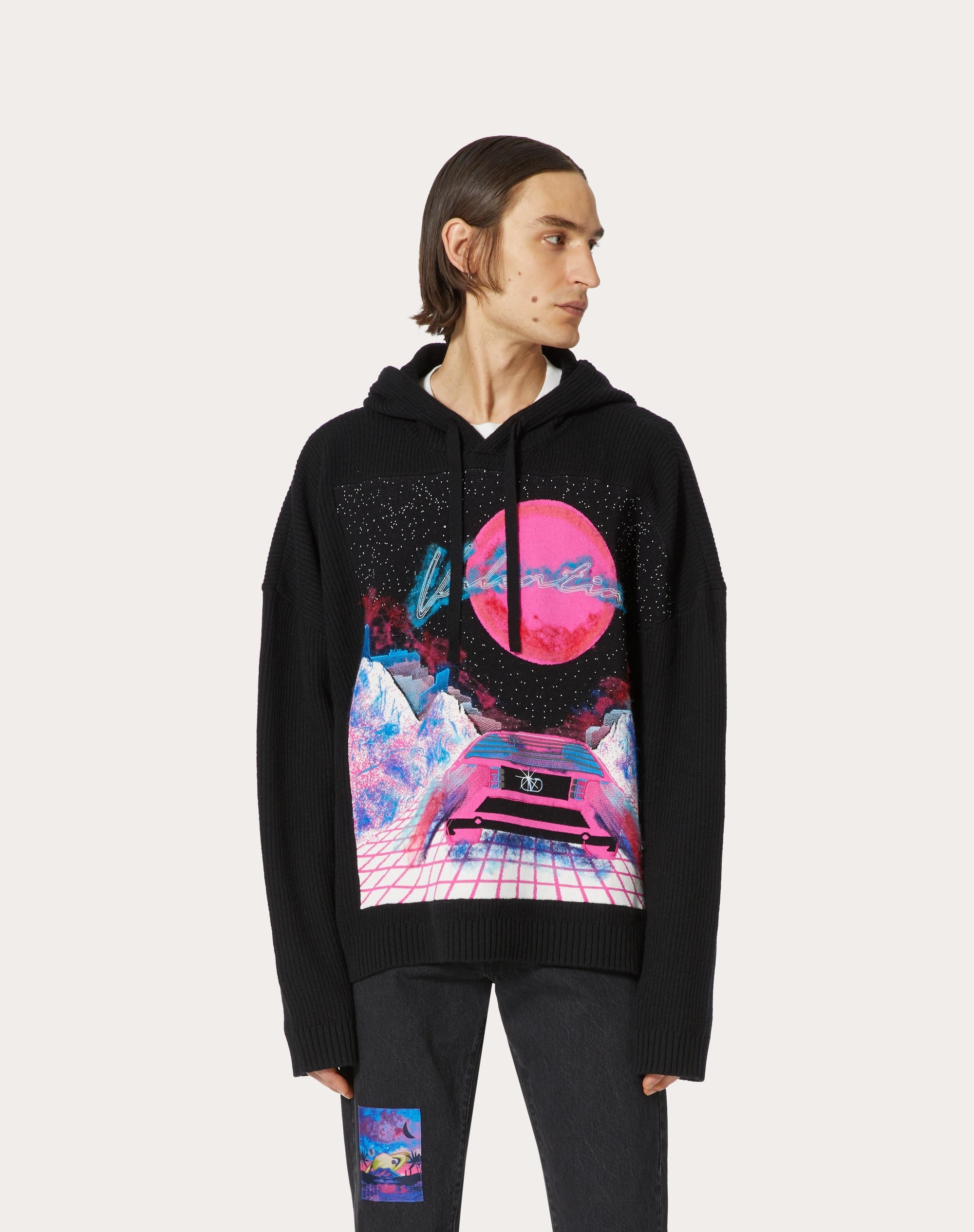 SWEATSHIRT IN WOOL WITH VIRTUAL RUNNER EMBROIDERY - 3