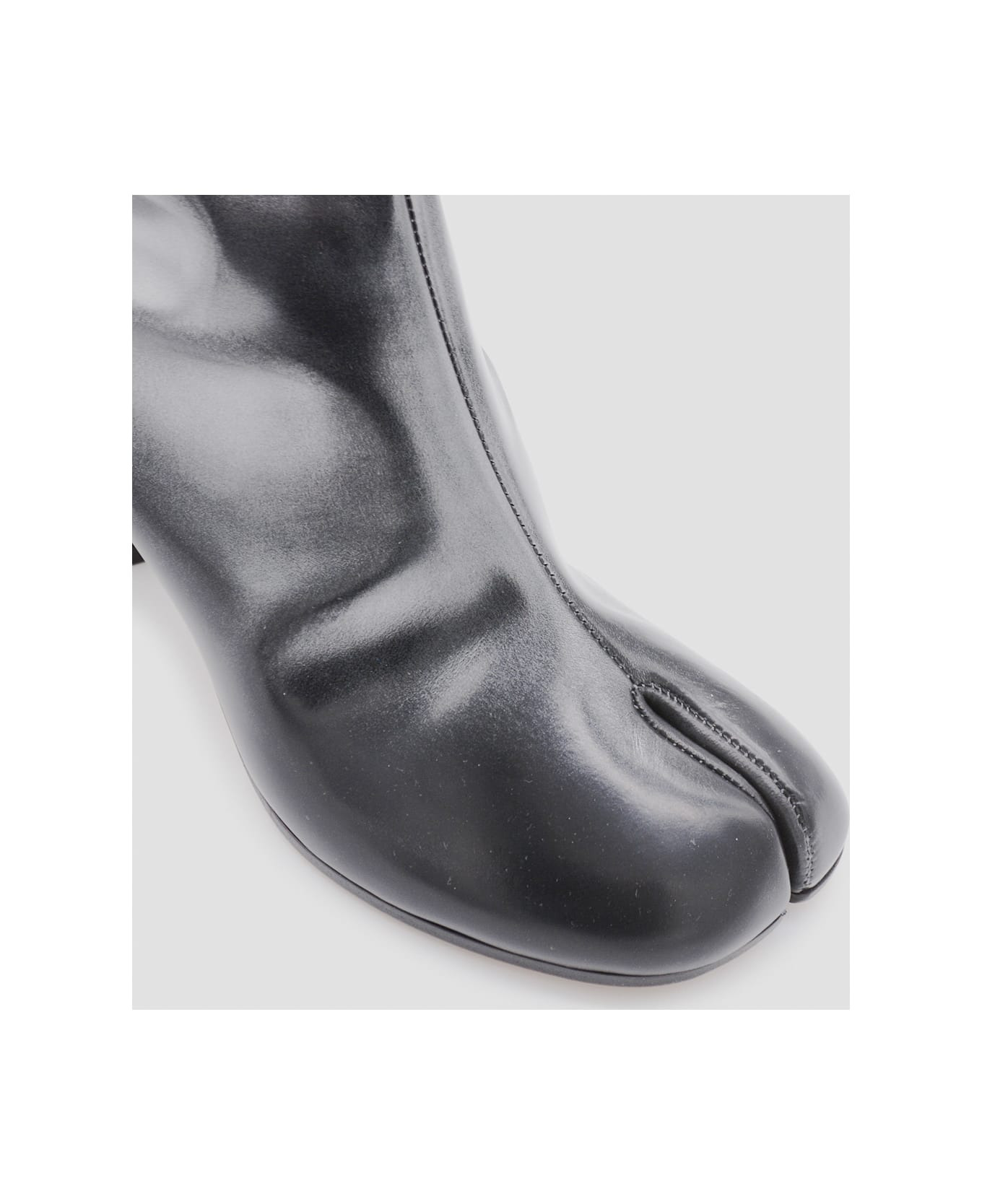 Silver/black Leather Boots - 4