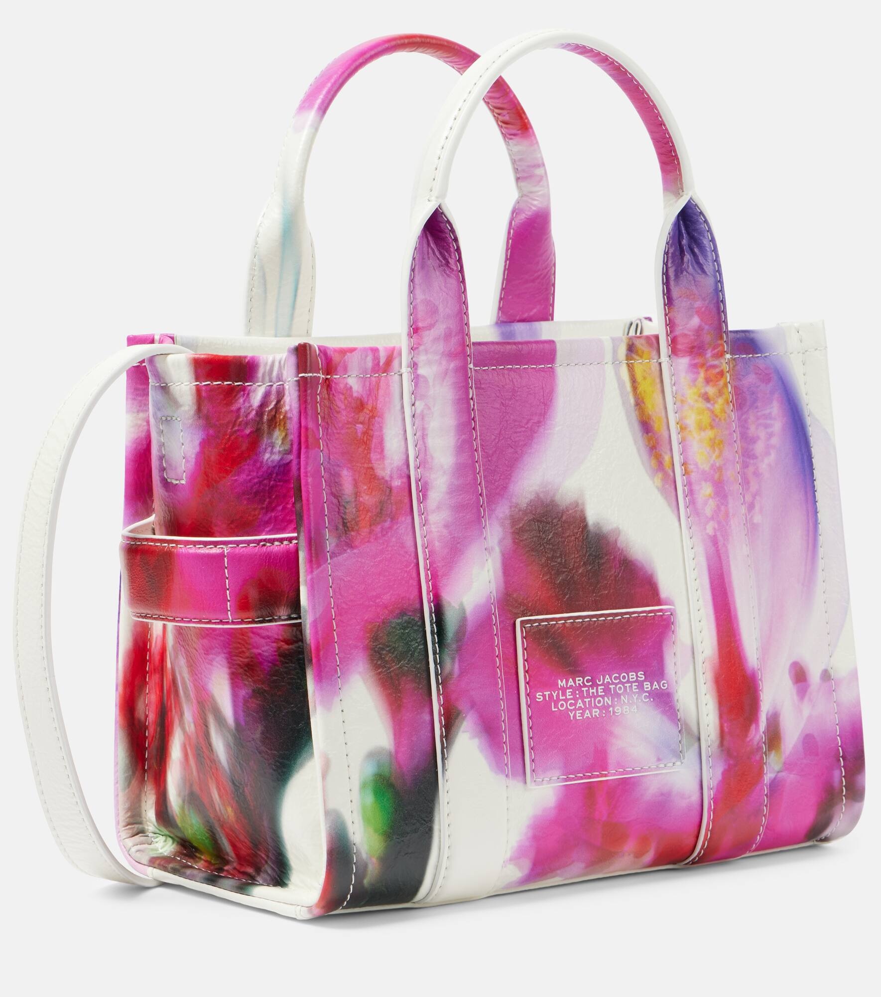 Future Floral Small leather tote bag - 4