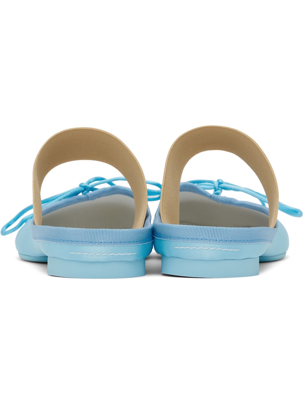 Blue Satin Ballerina Mules - 2