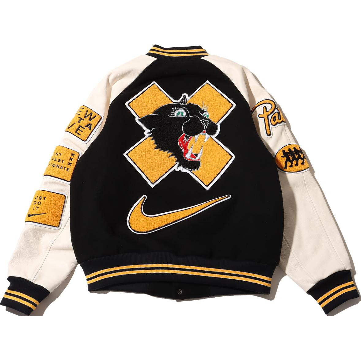 Nike x Patta Running Team Varsity Jacket (Asia Sizing) 'Black Yellow' FJ3107-010 - 2