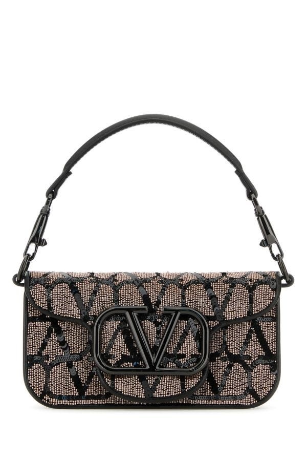 Valentino Garavani Woman Embellished Leather Small Locã² Handbag - 1