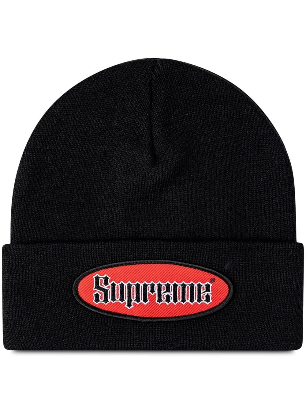 oval patch beanie - 1