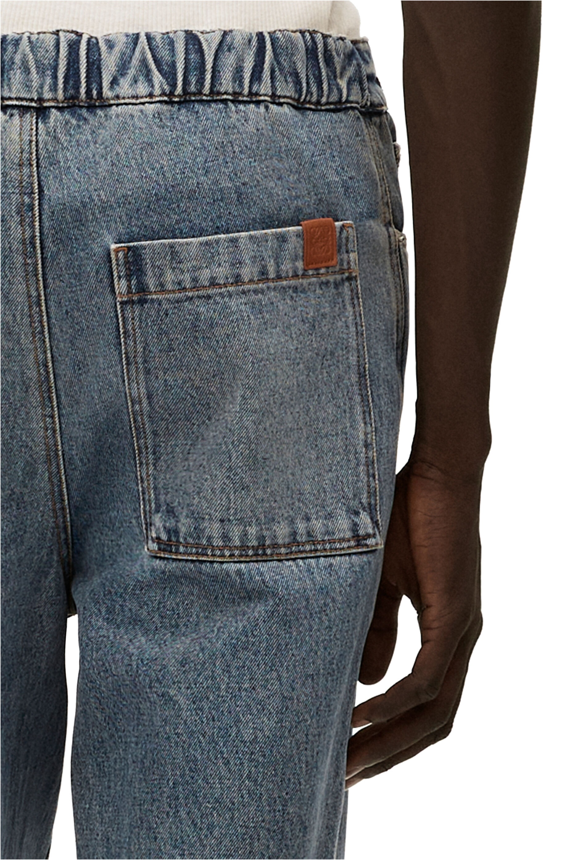 Drawstring jeans in denim - 5