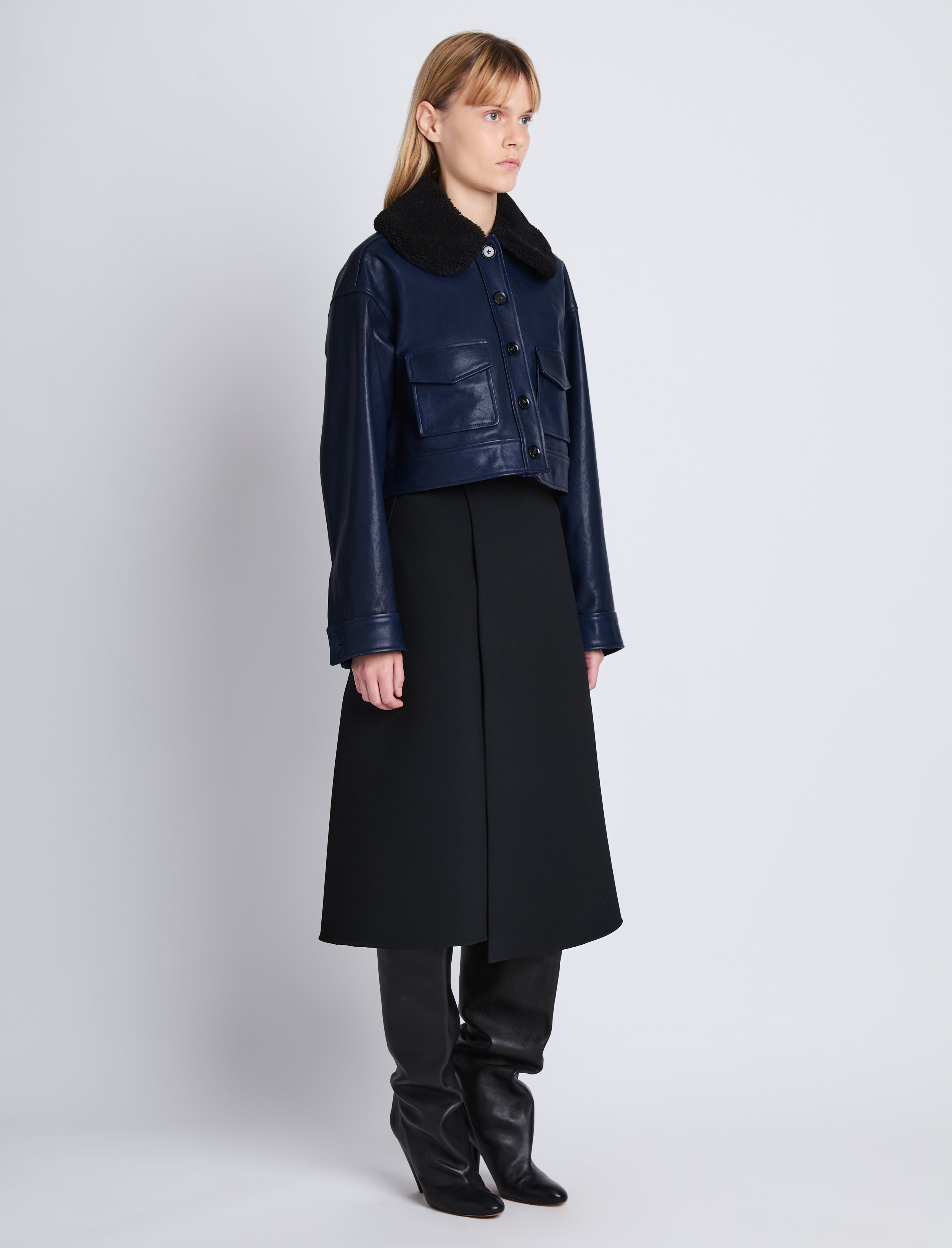 Judd Jacket With Shearling Collar in Leather - 4