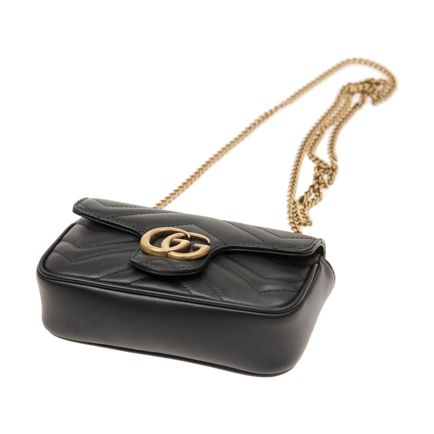 (WMNS) Gucci GG Marmont Matelasse leather super mini bag 'Black' 476433-DSVRT-1000 - 5