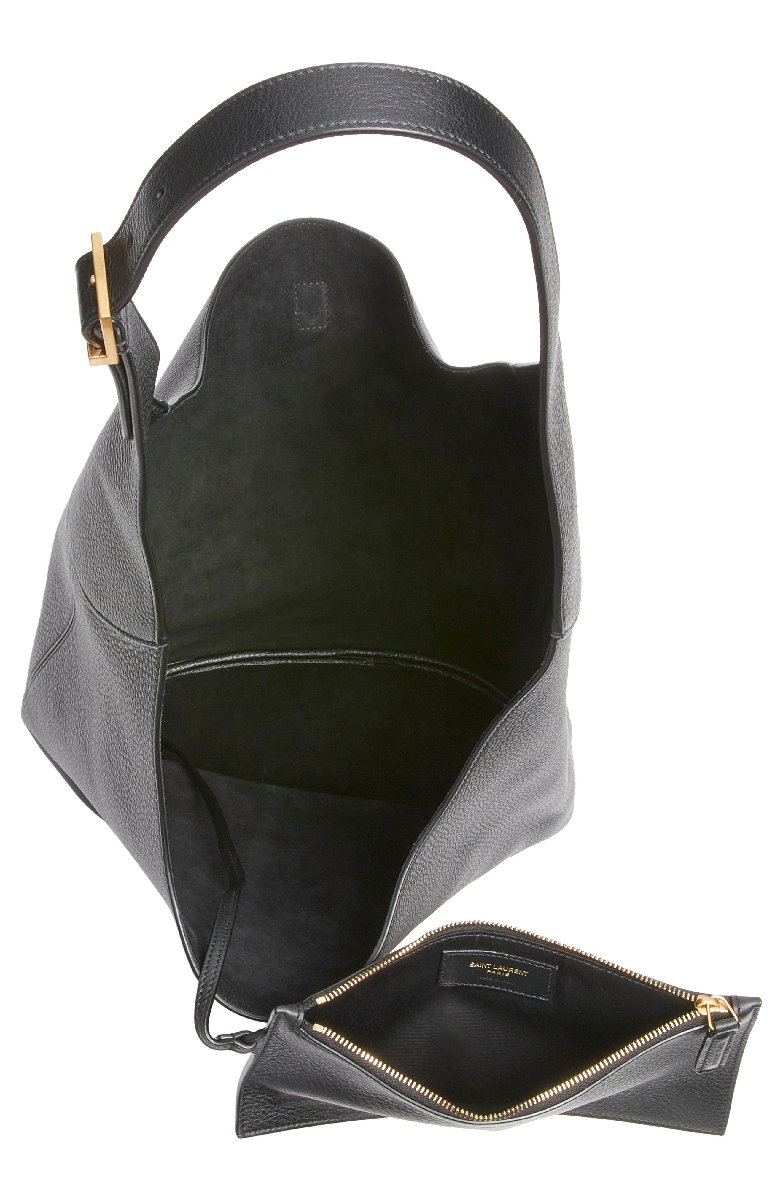 Saint Laurent Le 5 À 7 Leather Hobo Bag in Noir at Nordstrom - 3