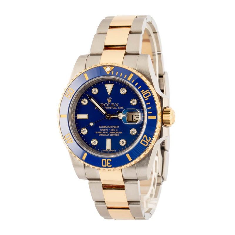 Rolex Submariner Ref 116613 Blue Diamond Dial - 2