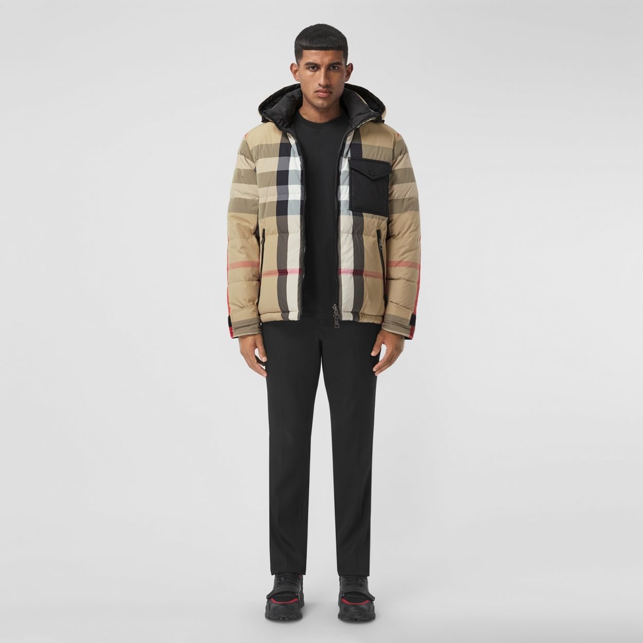 Reversible Check Nylon Puffer Jacket - 3