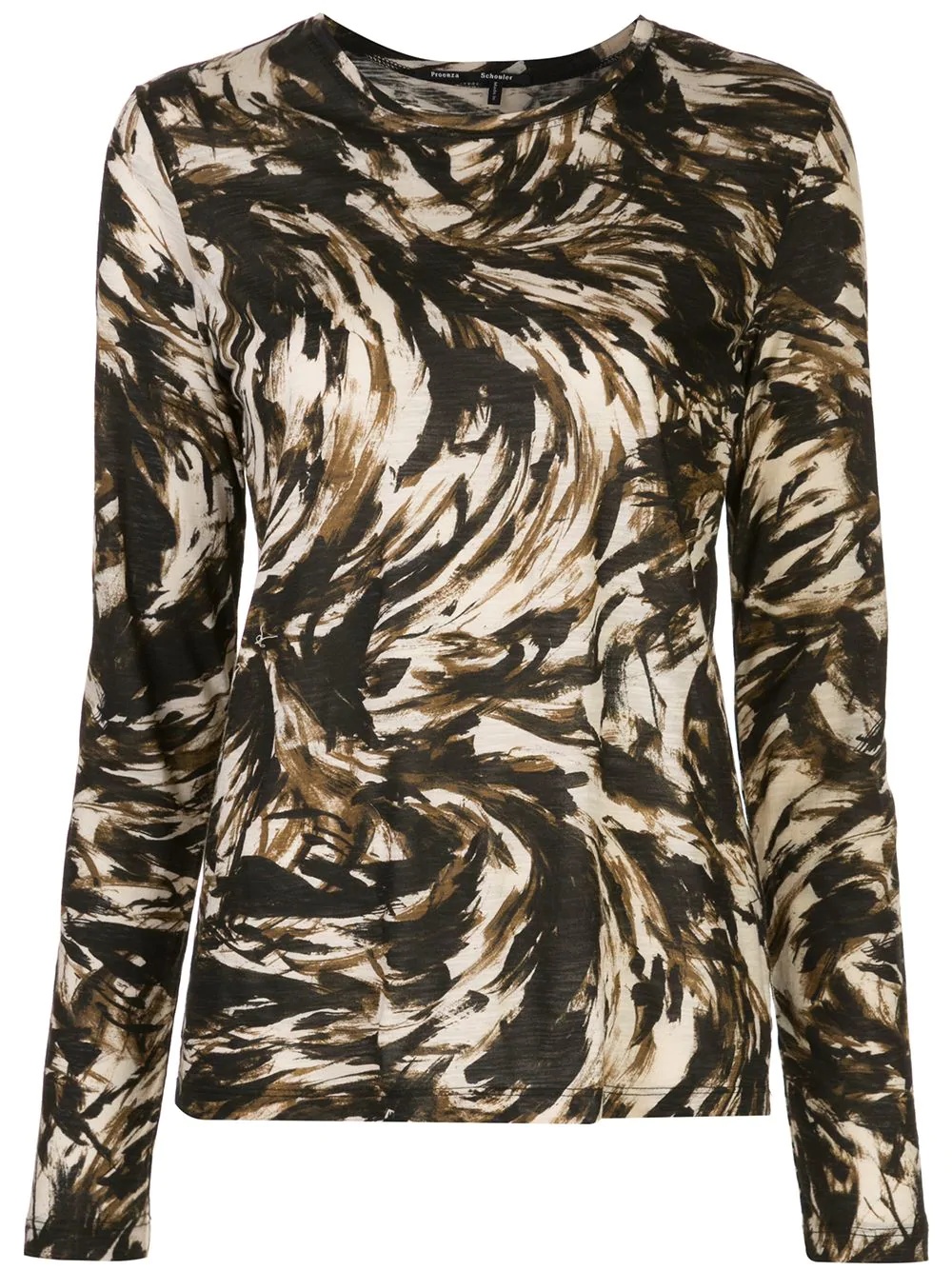 feather-printed longsleeved T-shirt - 1