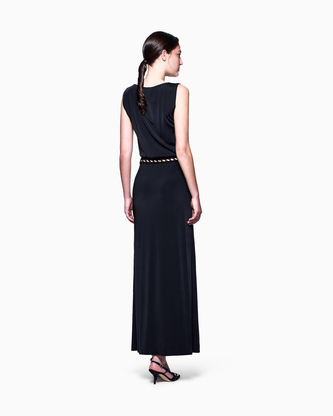 SHINY LONG VISCOSE JERSEY LONG DRESS - 3
