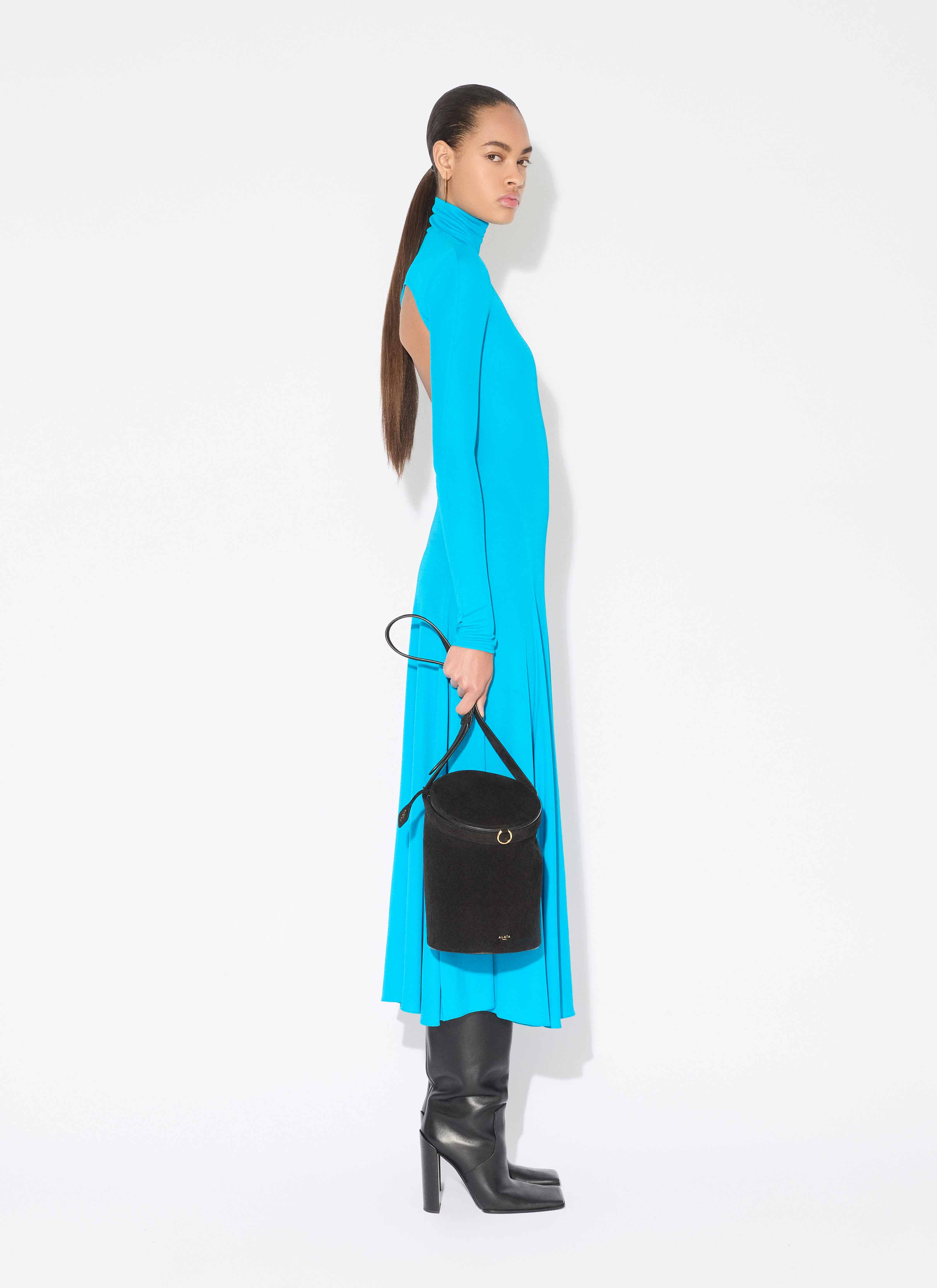FLUID JERSEY HEART DRESS - 5