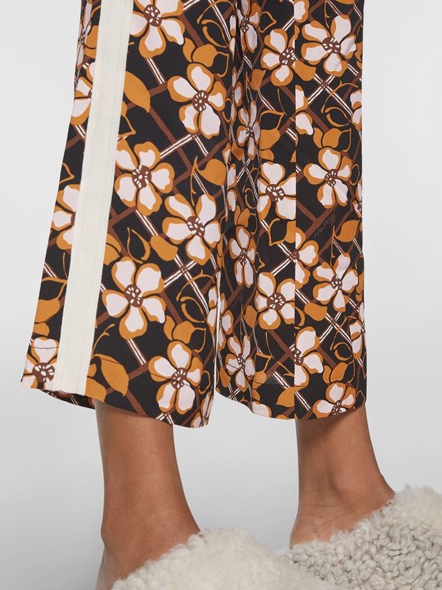 FLOWER GRID VISCOSE SABLÉ PYJAMA TROUSERS - 5