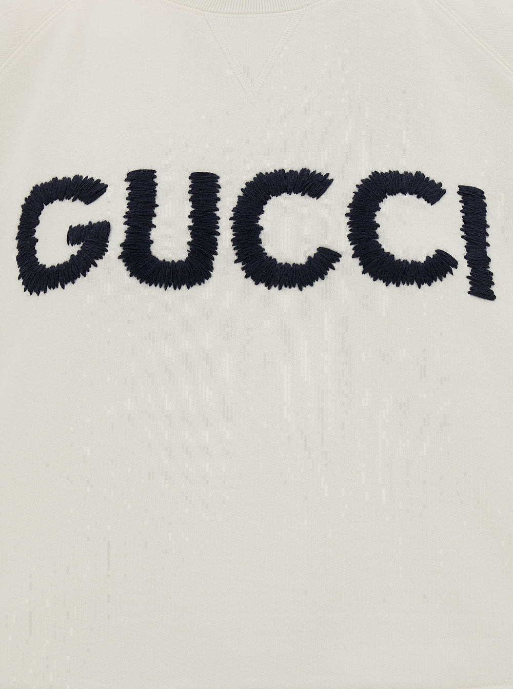 Gucci Women White Cropped Crewneck Sweatshirt With Logo Print In Cotton Woman - 3
